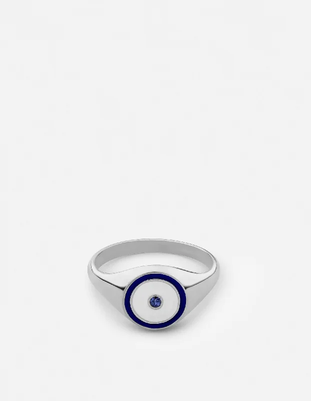 Opus Sapphire Ring, Sterling Silver/Blue