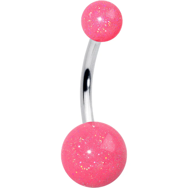 Pastel Shimmer Pink Ends Belly Ring