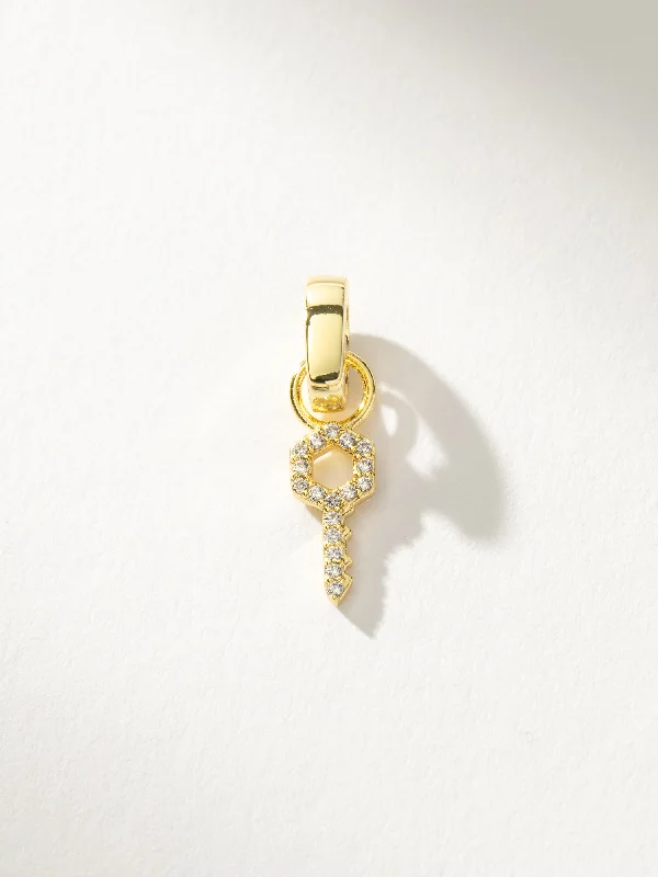 Pavé Key Charm