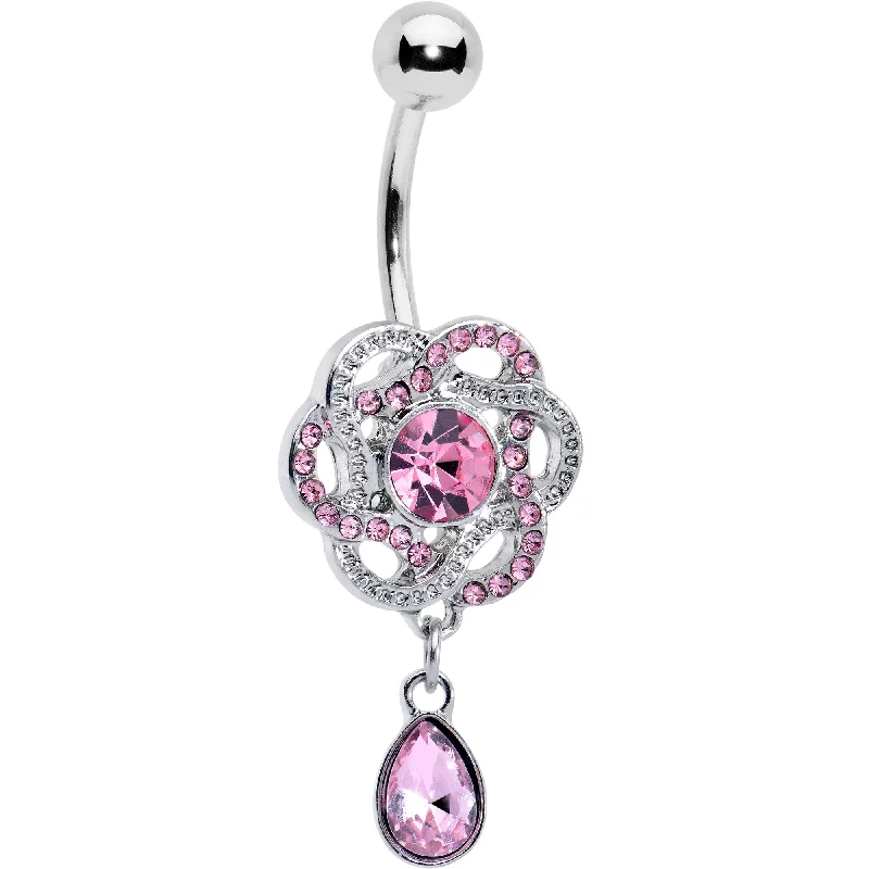 Pink Gem Celtic Knot Elegance Dangle Belly Ring