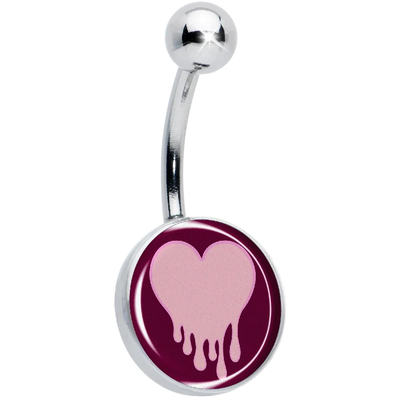 Pinkish Melting Heart Belly Ring