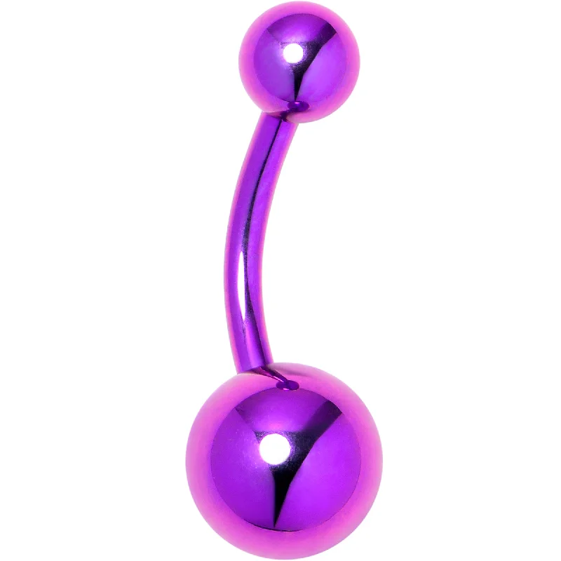 Purple ASTM F-136 Implant Grade Titanium Internally Threaded Belly Ring