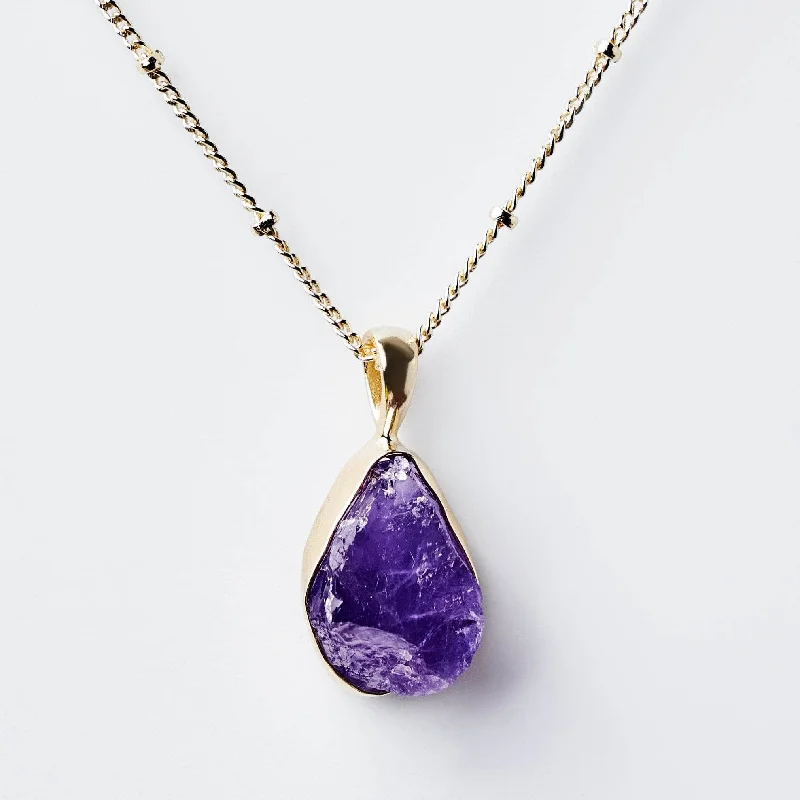 Amethyst Raw Crystal Necklace