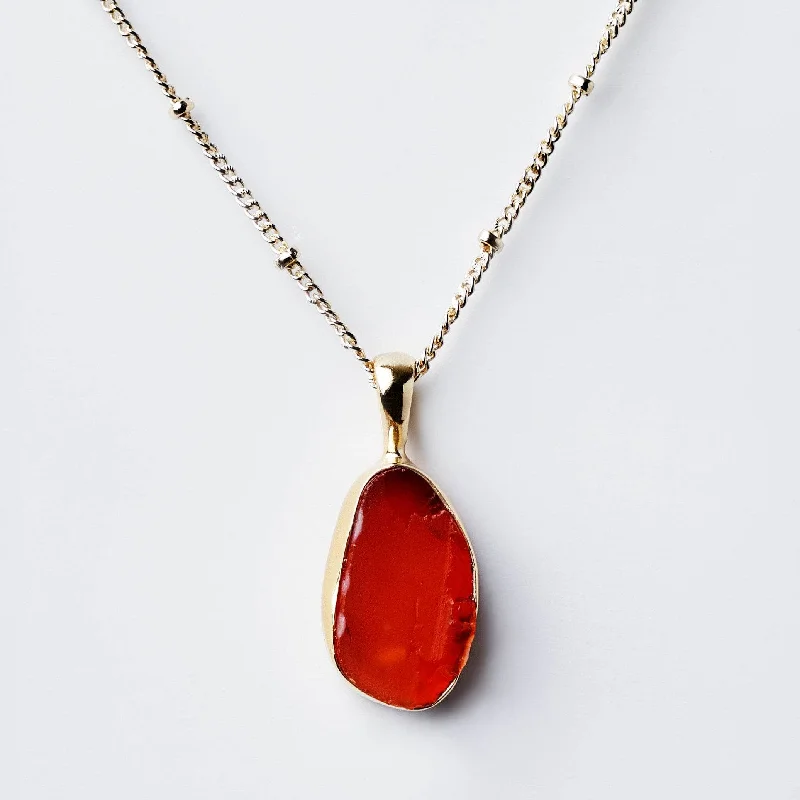 Carnelian Raw Crystal Necklace