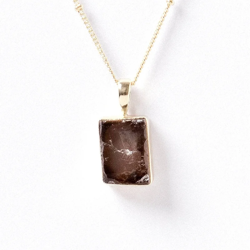 Smoky Quartz Raw Crystal Necklace