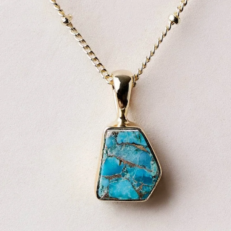 Real Turquoise Raw Crystal Necklace