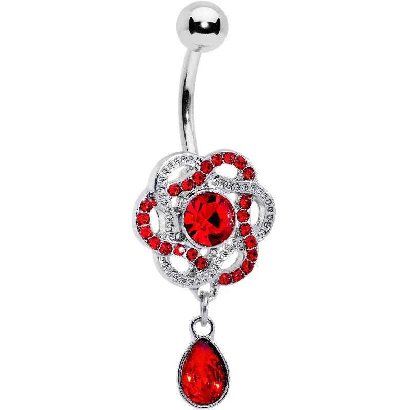 Red Gem Celtic Knot Elegance Dangle Belly Ring