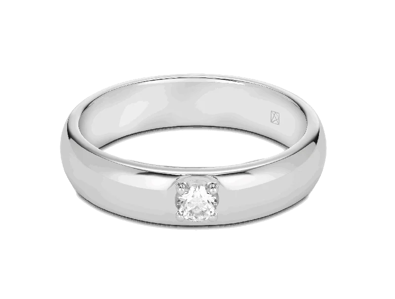 Lab-Grown Diamond ⅒ct. Modern Inset Stacking Ring | White