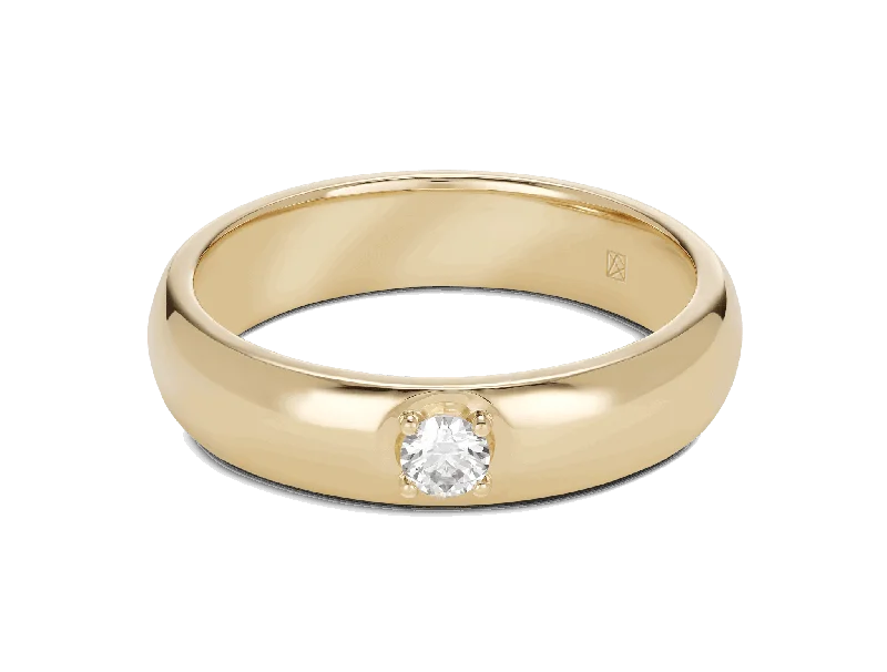 14k Yellow Gold / 6 / White