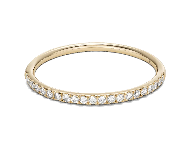 Lab-Grown Diamond ⅛ct. tw. Mini Half Pavé Stacking Ring | White