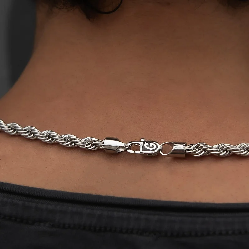 Rope Chain in White Gold- 6mm