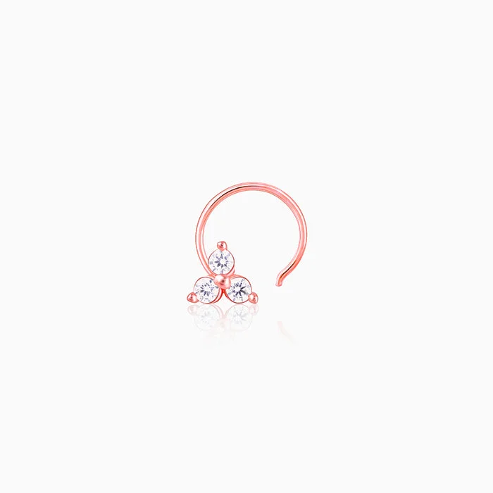 Rose Gold Clover Nose Pin