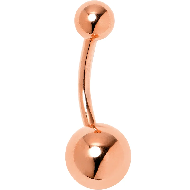 Rose Gold Tone ASTM F-136 Implant Grade Titanium Internally Threaded Belly Ring