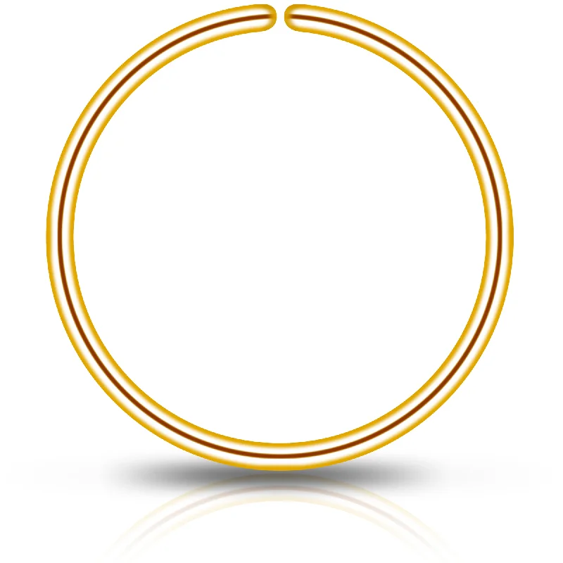 Single Hoop Nose 14k Yellow Gold Filled Nose Hoop Ring (Select Your Size)