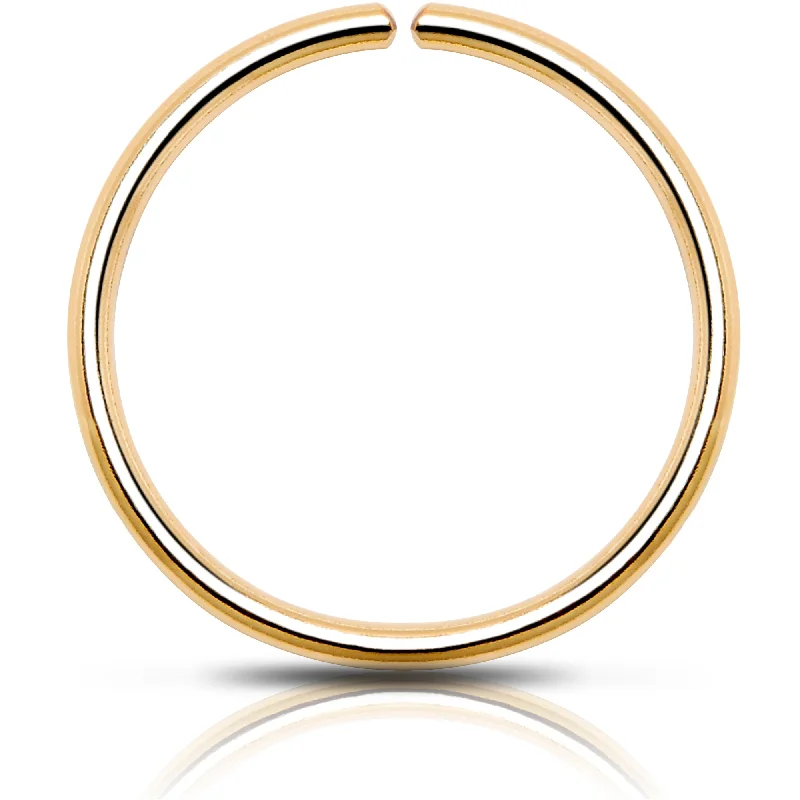 Single Hoop Nose 14k Yellow Gold Filled Nose Hoop Ring (Select Your Size)