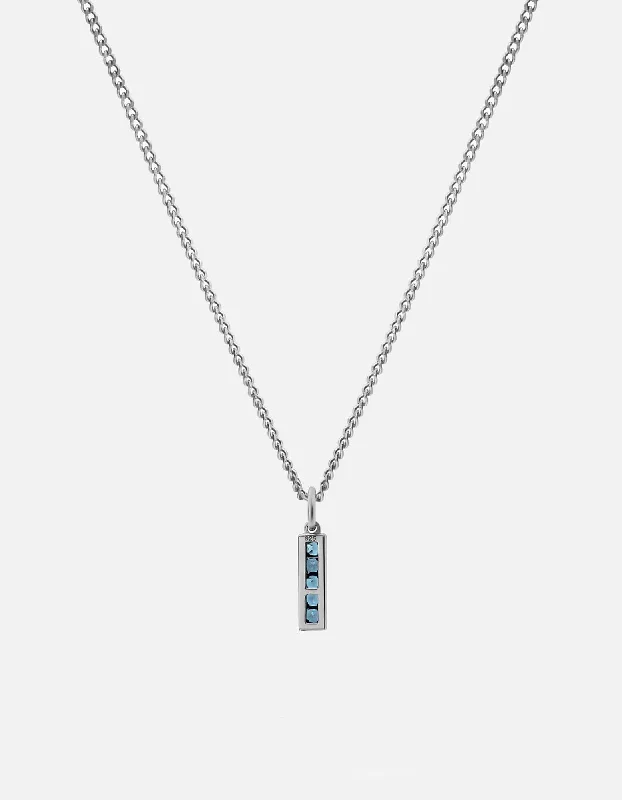 Slim Totem Topaz Necklace, Sterling Silver