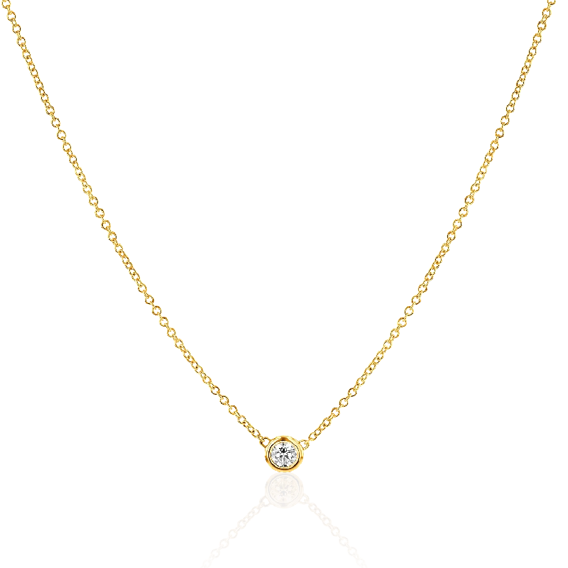 Diamond Solitaire Bezel Necklace