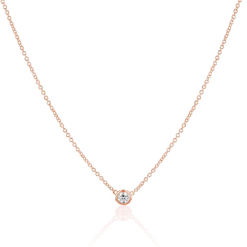 14K Rose Gold / 0.04ct / 14"" - 16"" Adjustable