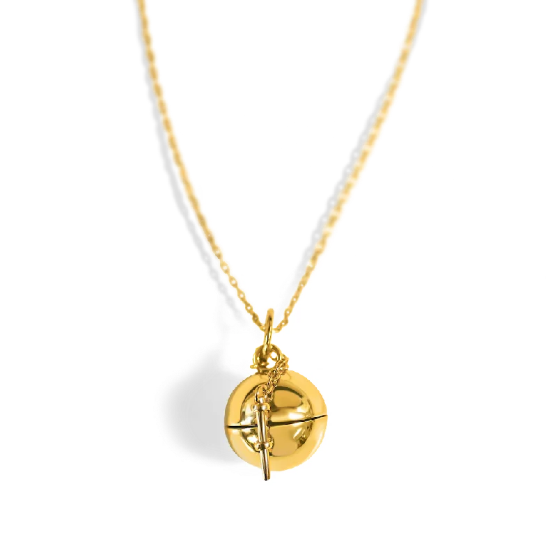 Sphere + Wand Locket - Gold