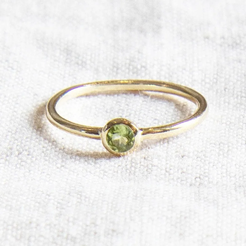 Genuine Peridot Silver or Gold Ring