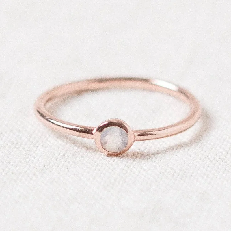 Rainbow Moonstone Silver, Gold or Rose Gold Ring