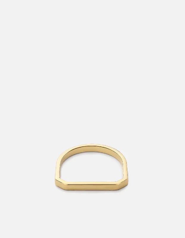 Thin Hex Ring, Gold Vermeil