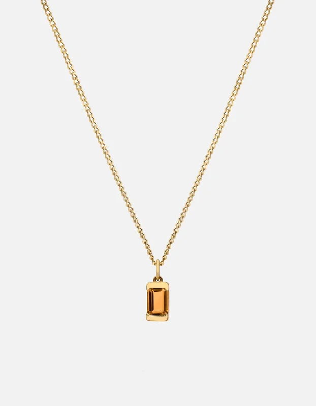 Valor Citrine Necklace, Gold Vermeil