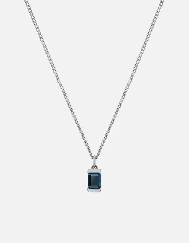 Valor Blue Topaz Necklace, Sterling Silver