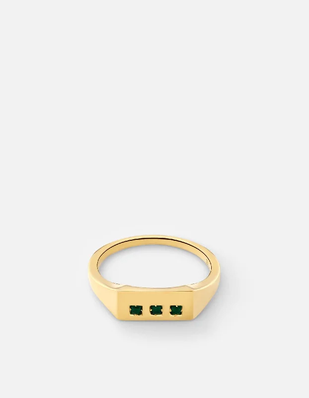 Virgil Agate Ring, Gold Vermeil