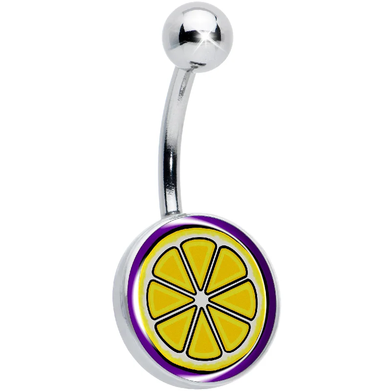 Yellow Slice of Lemon Belly Ring